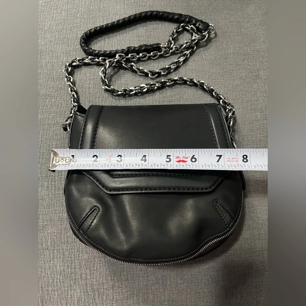 Rag & Bone Bradbury Mini Flap Chain Hobo Leather Black Bag with Chain Strap